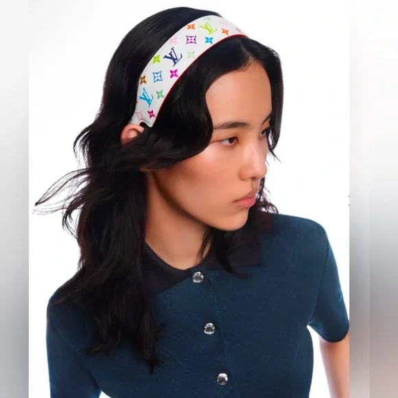 ***SOLD*** Louis Vuitton x Murakami 2025 Monogram Multicolor Outline Headband - Picture 1 of 11